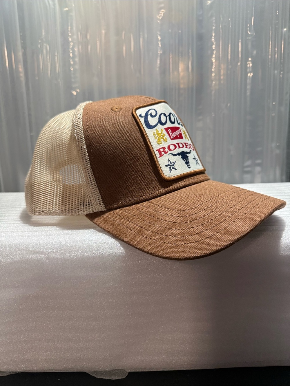 Coors Banquet Rodeo Brown Trucker Hat Snapback Western NWT